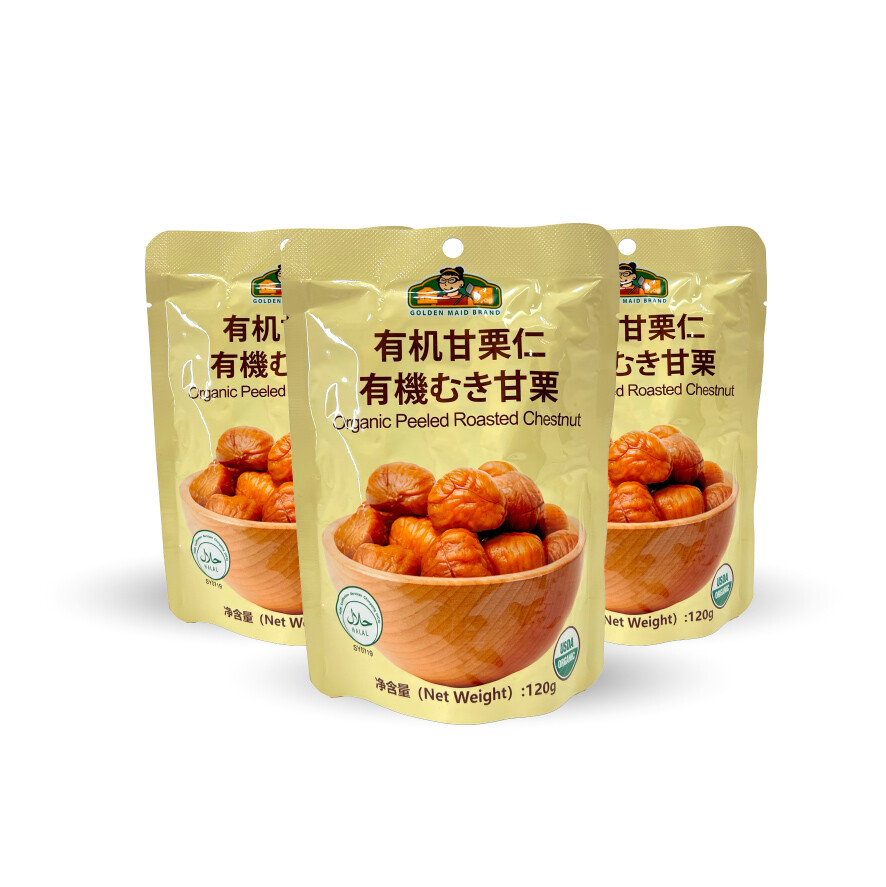 Golden Maid Organic Peeled Roasted (120g x 3 Packs)